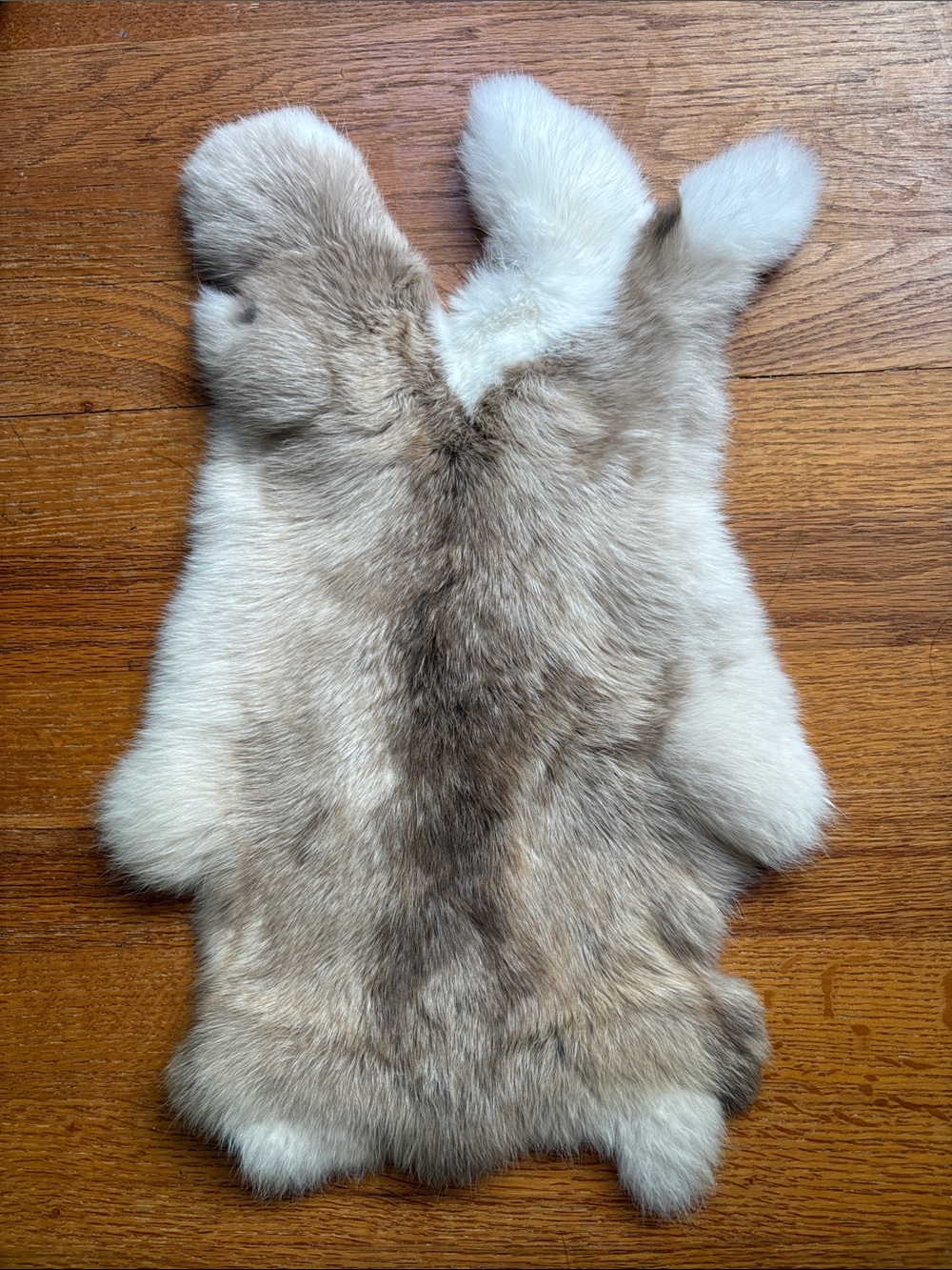 C0037 Brown Cream Soft Rabbit Fur Pelt Craft Supply